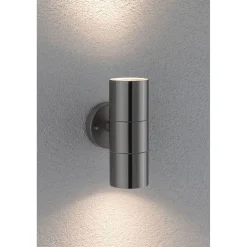 Ulkoseinävalaisin Paulmann Flame, IP44, 6cm, rst