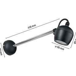Ulkoseinävalaisin Paulmann Kikolo, IP65, 90mm, 3000K, antrasiitti