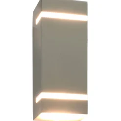 Ulkotilojen seinävalaisimet, 2 kpl, 35 W, hopea, neliskulmainen