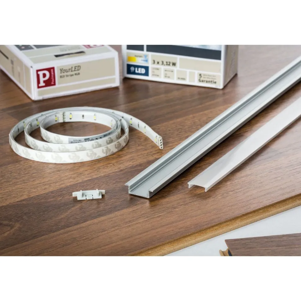 Upotettava lattiaprofiili LED-nauhalle Paulmann, 1m, alumiini