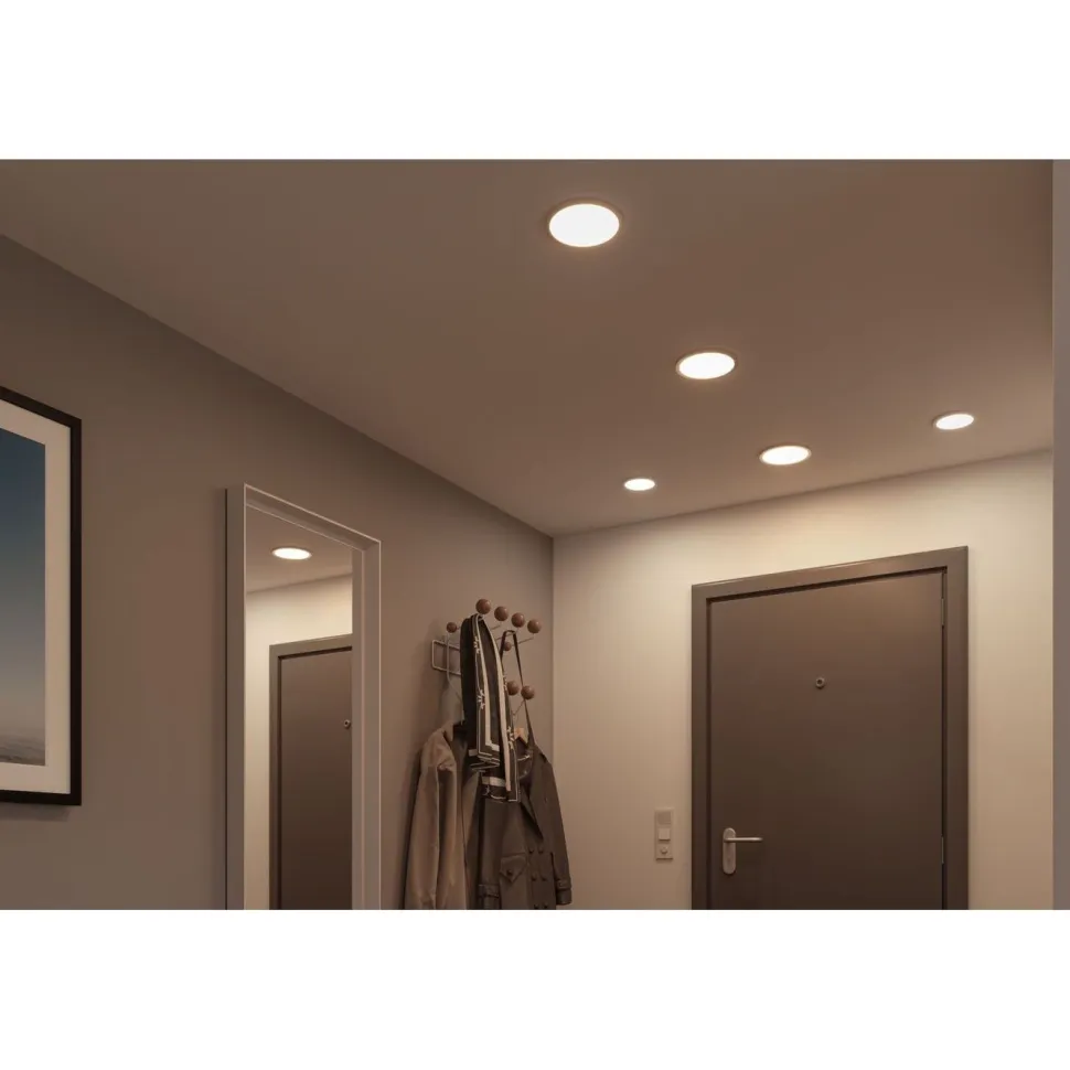 Upotettava LED-paneeli Paulmann VariFit Areo, IP44, Ø23cm, 16W, 4000K, himmennettävä, mattakromi