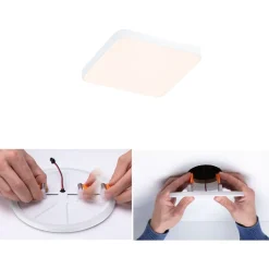 Upotettava LED-paneeli Paulmann VariFit Veluna Edge, IP44, 9x9cm, 6W, 3000K, himmennettävä, valkoinen