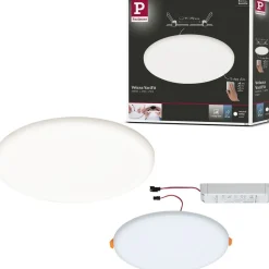 Upotettava LED-paneeli Paulmann VariFit Veluna, IP44, Ø21.5cm, 22W, 4000K, himmennettävä, satiini
