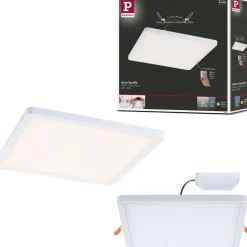 Upotettava LED-paneeli Paulmann VariFit Areo, IP44, 23x23cm, 16W, 3000K, himmennettävä, valkoinen