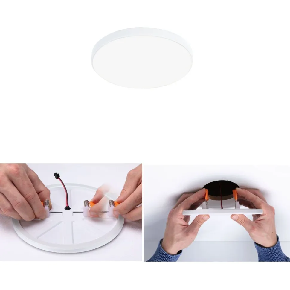 Upotettava LED-paneeli Paulmann VariFit Veluna Edge, IP44, Ø9cm, 6W, 4000K, himmennettävä, valkoinen