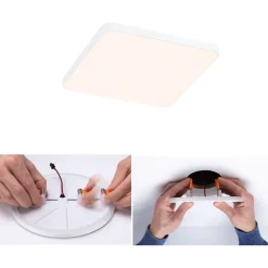 Upotettava LED-paneeli Paulmann VariFit Veluna Edge, IP44, 12x12cm, 8.5W, 3000K, valkoinen