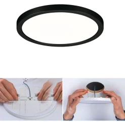Upotettava LED-paneeli Paulmann VariFit Areo, IP44, Ø175mm, 13W, 4000K, musta