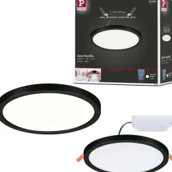 Upotettava LED-paneeli Paulmann VariFit Areo, IP44, Ø175mm, 13W, 4000K, musta