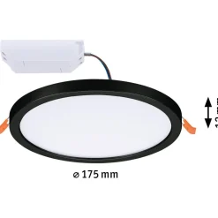 Upotettava LED-paneeli Paulmann VariFit Areo, IP44, Ø175mm, 13W, 4000K, musta