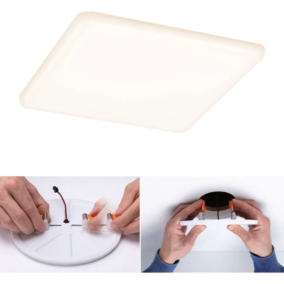 Upotettava LED-paneeli Paulmann Veluna, IP44, 18.5x18.5cm, 17W, 3000K, satiini