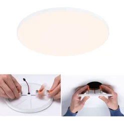 Upotettava LED-paneeli Paulmann VariFit Veluna Edge, IP44, Ø20cm, 17W, 3000K, himmennettävä, valkoinen
