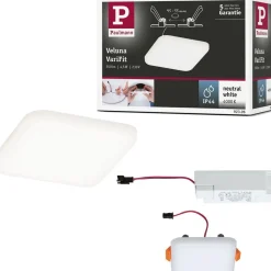 Upotettava LED-paneeli Paulmann Veluna, IP44, 7.5x7.5cm, 4.5W, 4000K, satiini