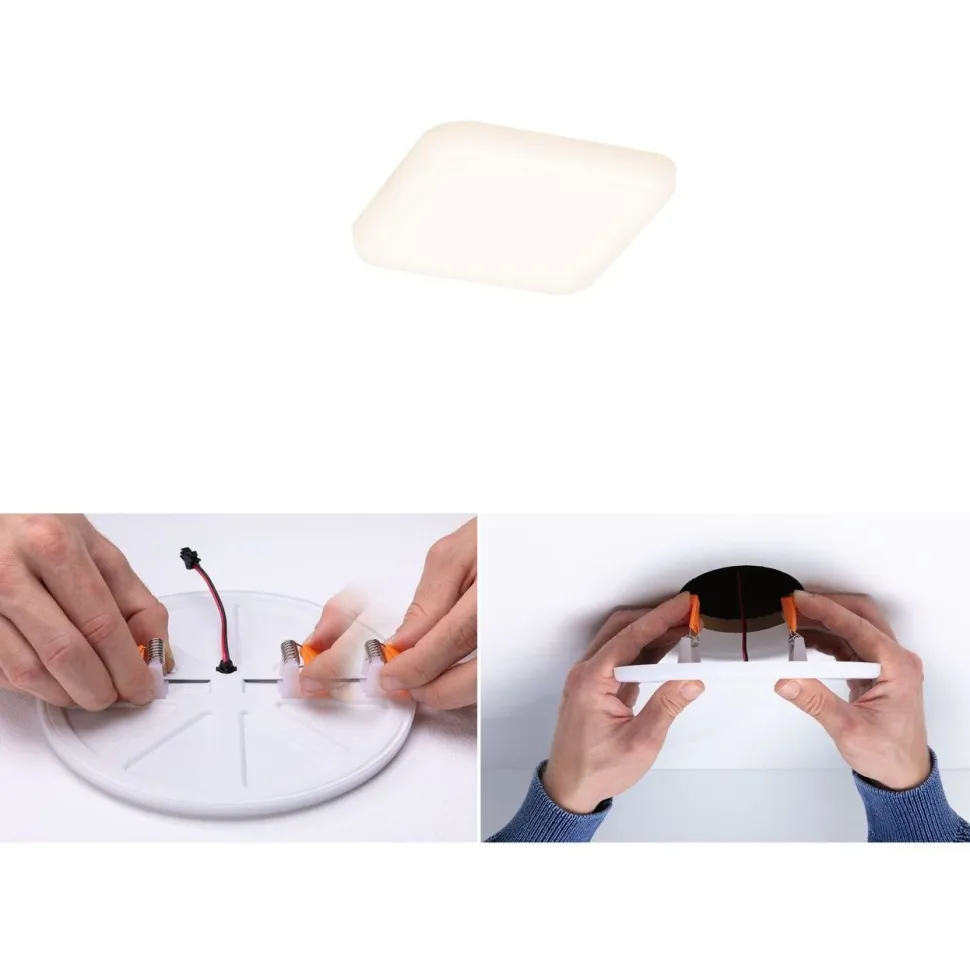 Upotettava LED-paneeli Paulmann Veluna, IP44, 7.5x7.5cm, 4.5W, 3000K, satiini