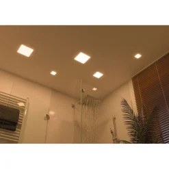 Upotettava LED-paneeli Paulmann Veluna, IP44, 7.5x7.5cm, 4.5W, 3000K, satiini