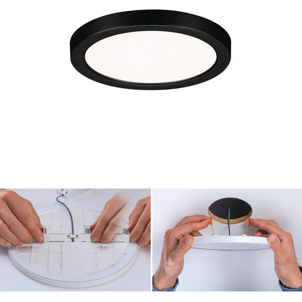 Upotettava LED-paneeli Paulmann VariFit Areo, IP44, Ø118mm, 6.5W, 4000K, musta