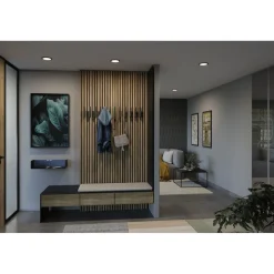 Upotettava LED-paneeli Paulmann VariFit Areo, IP44, Ø118mm, 6.5W, 4000K, musta