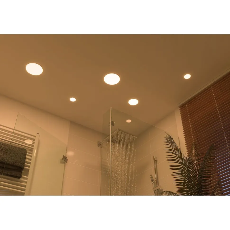 Upotettava LED-paneeli Paulmann Veluna, IP44, Ø12.5cm, 8.5W, 3000K, satiini