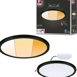 Upotettava LED-paneeli Paulmann VariFit Areo, IP44, Ø23cm, 16W, säädettävä värilämpötila, musta
