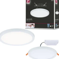 Upotettava LED-paneeli Paulmann VariFit Areo, IP44, Ø17.5cm, 13W, 4000K, mattakromi
