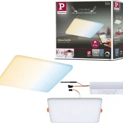 Upotettava LED-paneeli Paulmann Veluna, Smart Home Zigbee 3.0, IP44, 18.5x18.5cm, 14W, säädettävä värilämpötila, himmennettävä