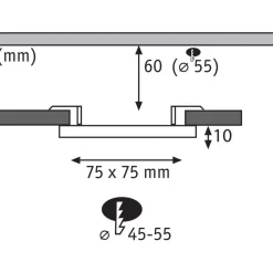 Upotettava LED-paneeli Paulmann Veluna, IP44, Ø7.5cm, 4.5W, 3000K, satiini