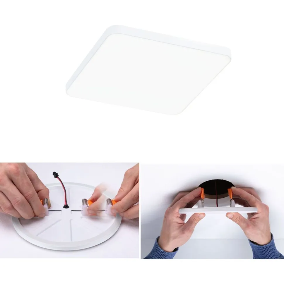 Upotettava LED-paneeli Paulmann VariFit Veluna Edge, IP44, 12x12cm, 8.5W, 4000K, valkoinen