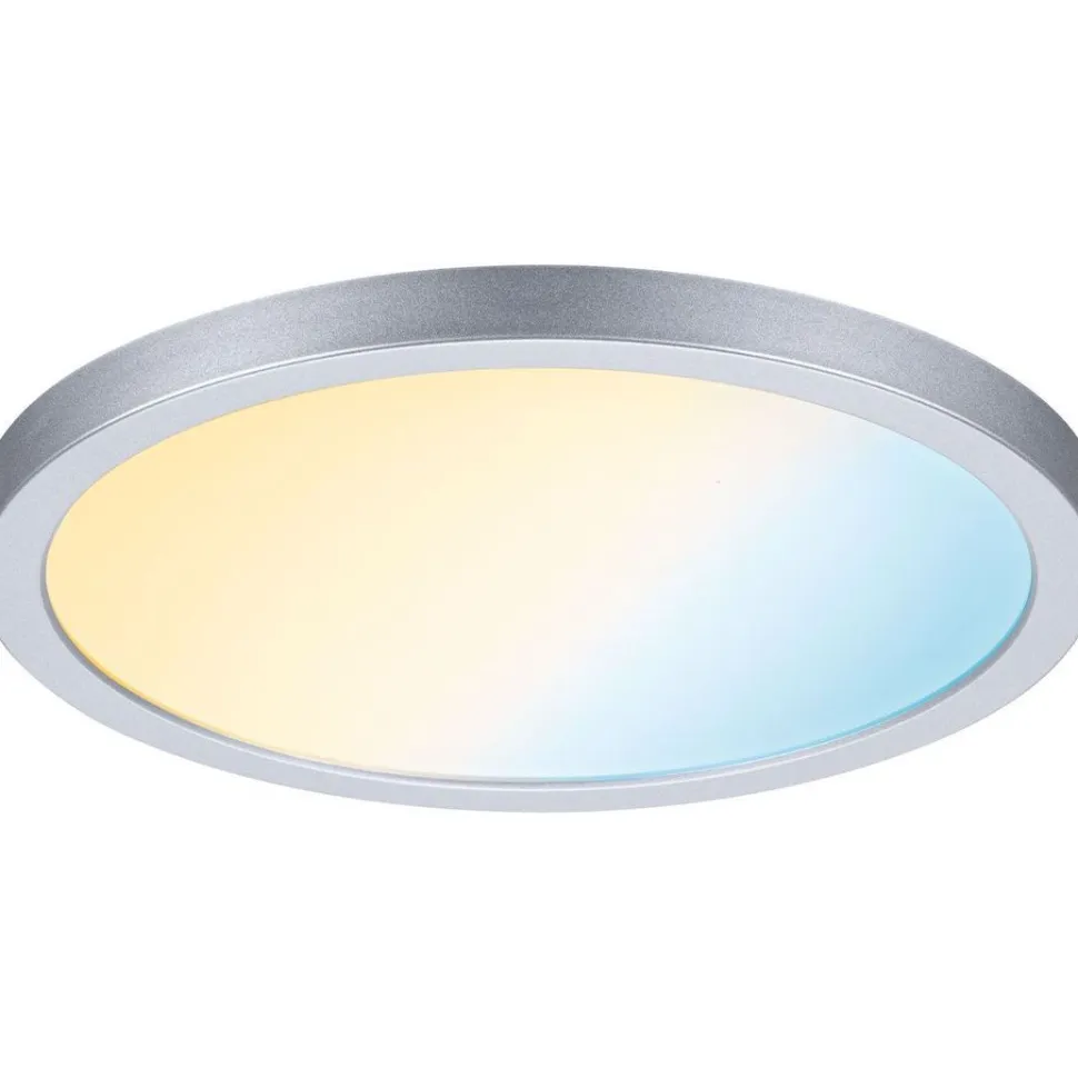 Upotettava LED-paneeli Paulmann VariFit Areo, Smart Home Zigbee 3.0, IP44, Ø17.5cm, 13W, säädettävä värilämpötila, mattakromi