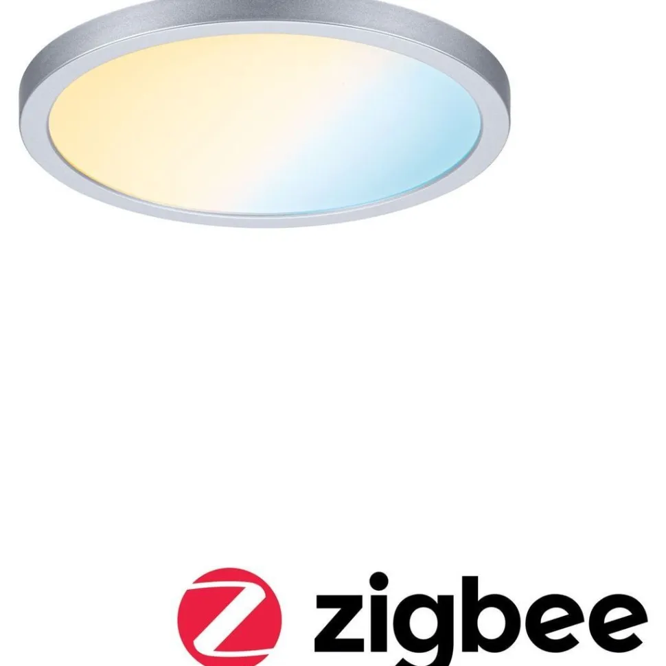 Upotettava LED-paneeli Paulmann VariFit Areo, Smart Home Zigbee 3.0, IP44, Ø17.5cm, 13W, säädettävä värilämpötila, mattakromi