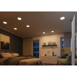 Upotettava LED-paneeli Paulmann VariFit Areo, Smart Home Zigbee 3.0, IP44, Ø17.5cm, 13W, säädettävä värilämpötila, mattakromi