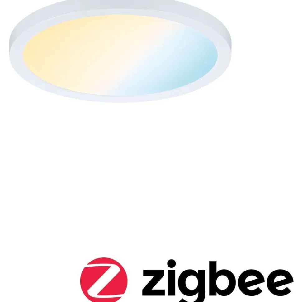 Upotettava LED-paneeli Paulmann VariFit Areo, Smart Home Zigbee 3.0, IP44, Ø17.5cm, 13W, säädettävä värilämpötila, mattakromi