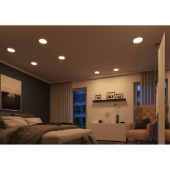 Upotettava LED-paneeli Paulmann VariFit Areo, Smart Home Zigbee 3.0, IP44, Ø17.5cm, 13W, säädettävä värilämpötila, mattakromi