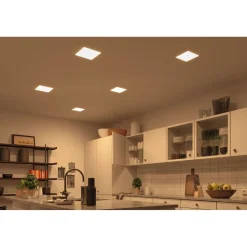 Upotettava LED-paneeli Paulmann Veluna, Smart Home Zigbee 3.0, IP44, 21.5x21.5cm, 17W, säädettävä värilämpötila, himmennettävä