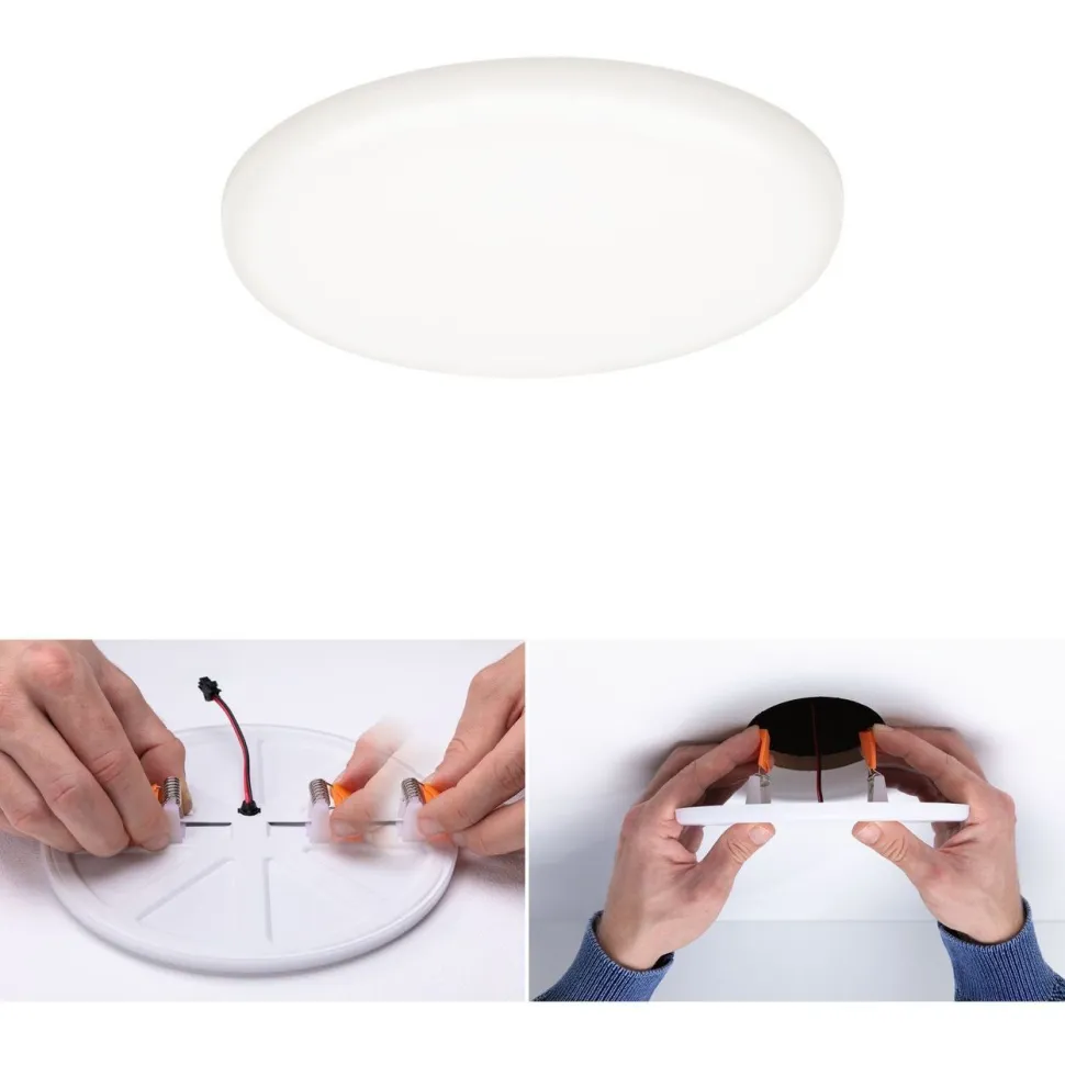 Upotettava LED-paneeli Paulmann Veluna, IP44, Ø12.5cm, 8.5W, 4000K, satiini