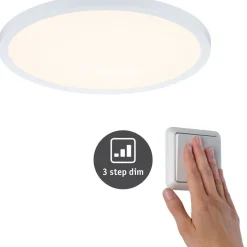 Upotettava LED-paneeli Paulmann VariFit Areo, IP44, Ø23cm, 16W, 3000K, himmennettävä, valkoinen