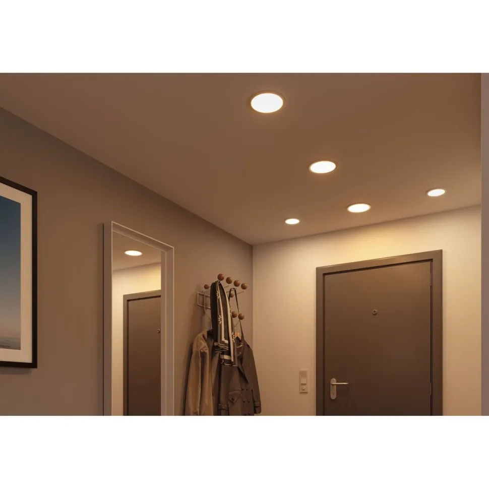 Upotettava LED-paneeli Paulmann VariFit Areo, IP44, Ø23cm, 16W, 3000K, himmennettävä, valkoinen