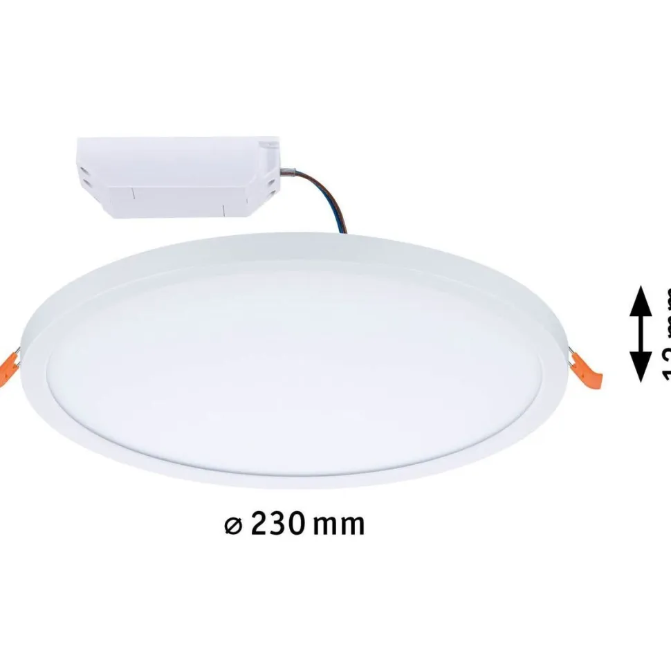 Upotettava LED-paneeli Paulmann VariFit Areo, IP44, Ø23cm, 16W, 3000K, himmennettävä, valkoinen