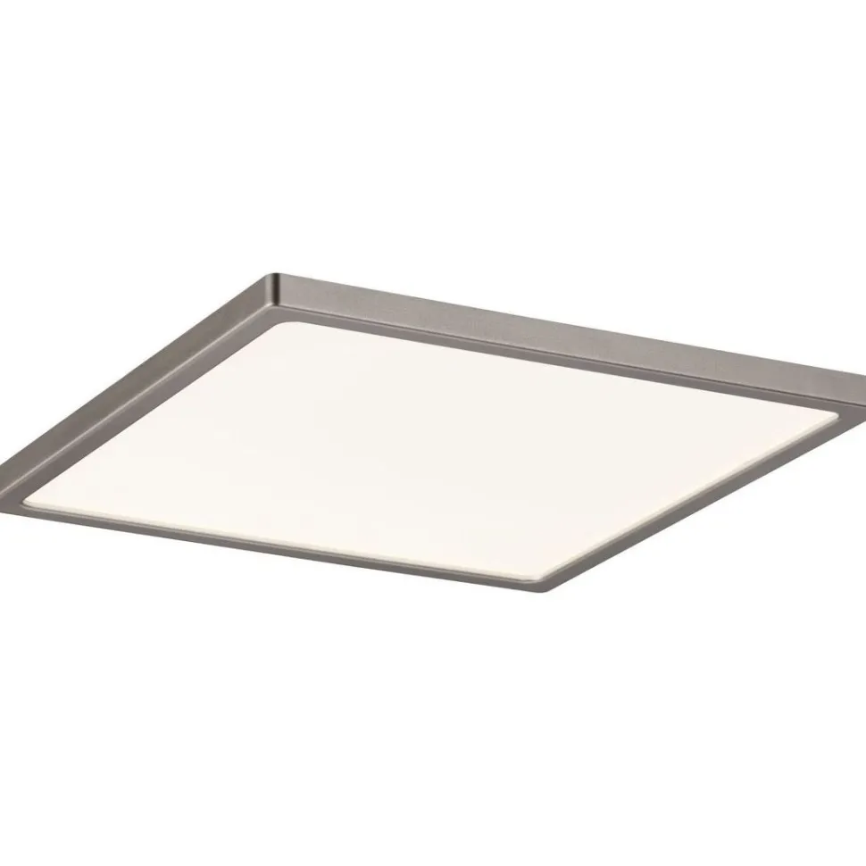 Upotettava LED-paneeli Paulmann Areo, IP44, 18x18cm, 11W, 3000K, himmennettävä, mattanikkeli