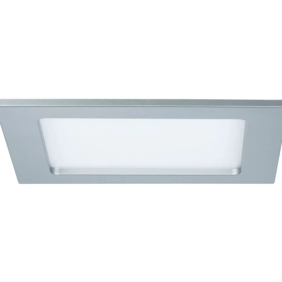 Upotettava LED-paneeli Paulmann, IP44, 16.5x16.5cm, 12W, 2700K, mattakromi