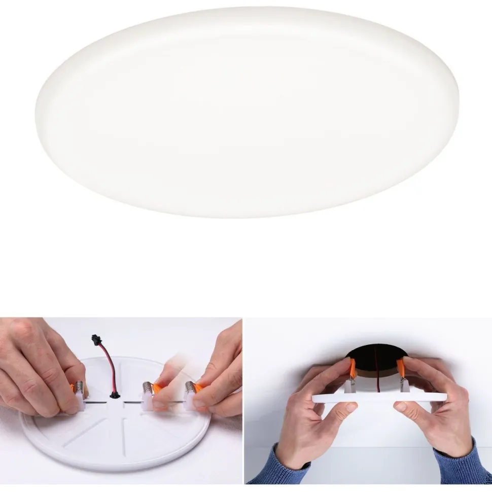 Upotettava LED-paneeli Paulmann Veluna, IP44, Ø18.5cm, 17.5W, 4000K, satiini