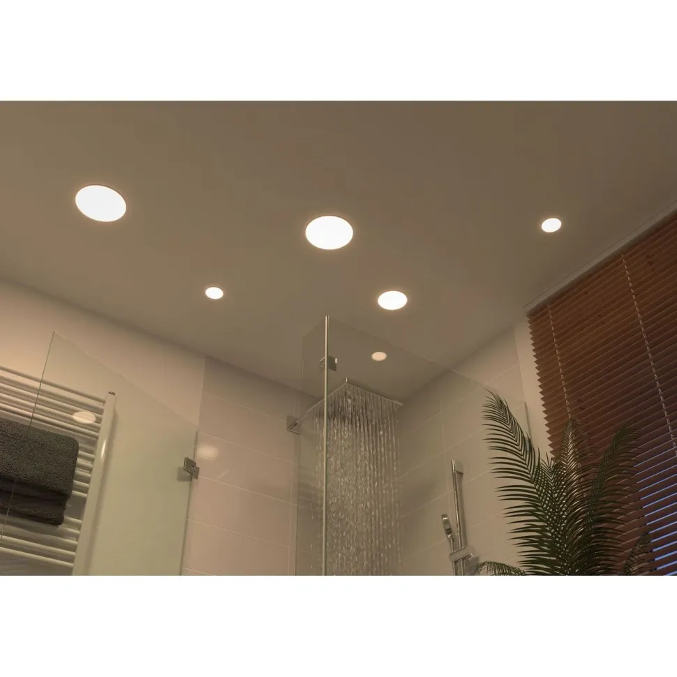 Upotettava LED-paneeli Paulmann Veluna, IP44, Ø18.5cm, 17.5W, 4000K, satiini