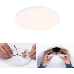 Upotettava LED-paneeli Paulmann VariFit Veluna Edge, IP44, Ø16cm, 12W, 3000K, himmennettävä, valkoinen