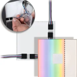 Upotettava LED-seinävalaisin Paulmann LumiTiles, Smart Home Zigbee 3.0, IP44, 10x10cm, RGBW+, himmennettävä, valkoinen