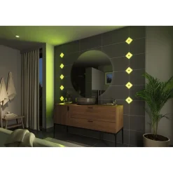 Upotettava LED-seinävalaisinsarja Paulmann LumiTiles, 2 valaisinta, Smart Home Zigbee 3.0, IP44, 10x10cm, RGBW+, himmennettävä, valkoinen