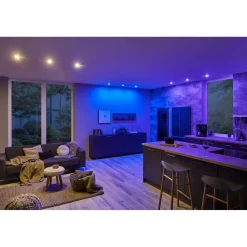 Upotettava LED-valaisin Paulmann Nova Plus Coin, Smart Home Zigbee 3.0, Ø84mm, RGBW+, himmennettävä, harjattu rauta