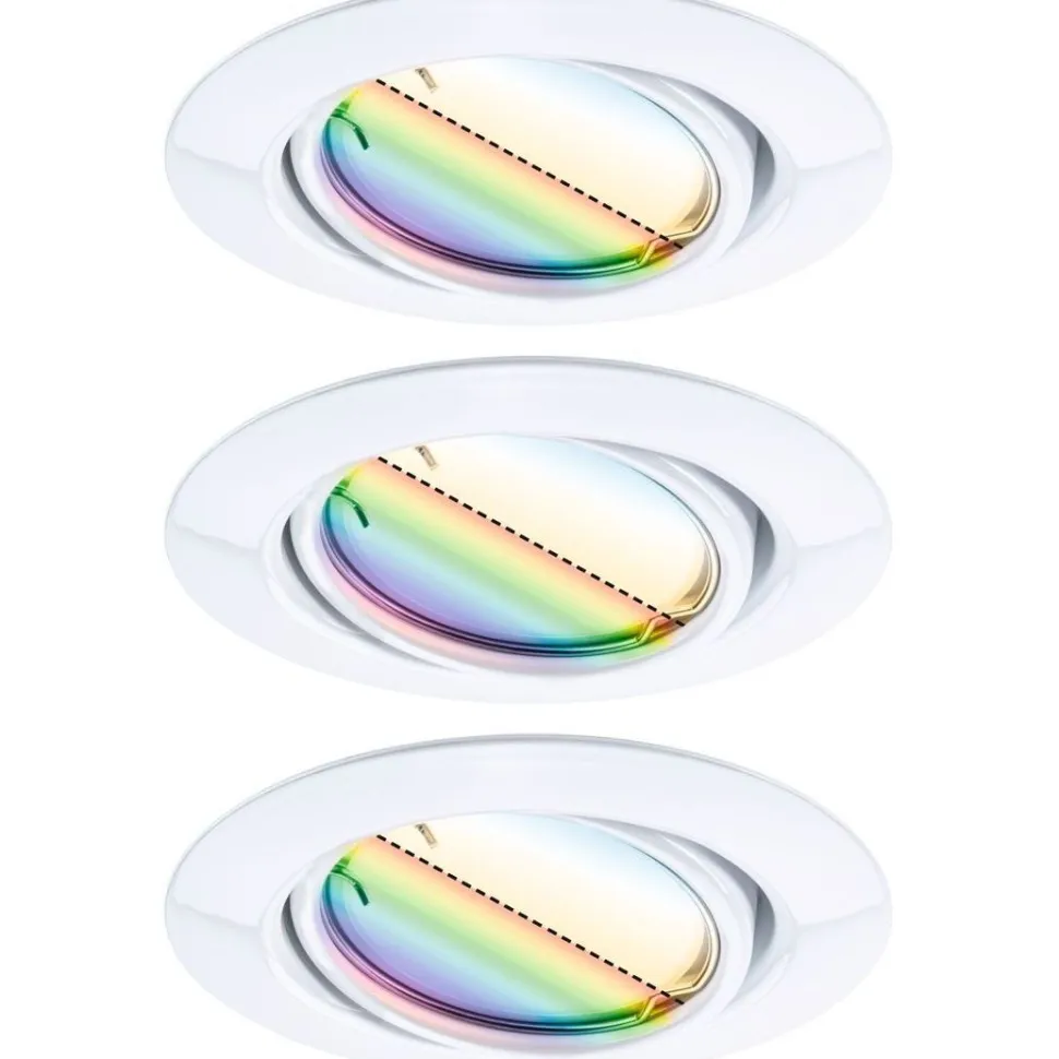 Upotettava LED-valaisin Paulmann Base Coin, 3kpl, Smart Home Zigbee 3.0, Ø90mm, himmennettävä, RGBW+, mattamusta