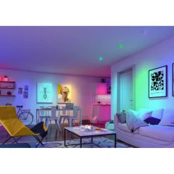 Upotettava LED-valaisin Paulmann Base Coin, 3kpl, Smart Home Zigbee 3.0, Ø90mm, himmennettävä, RGBW+, mattamusta