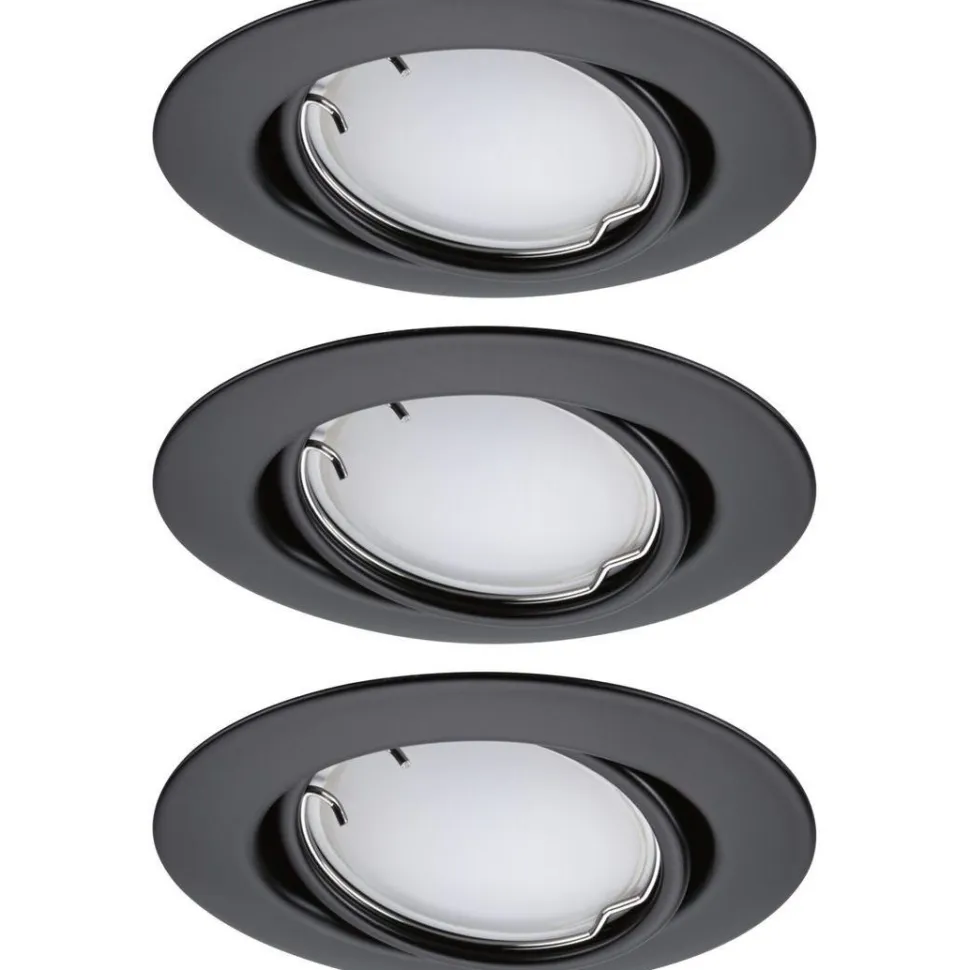 Upotettava LED-valaisin Paulmann Base Coin, 3kpl, Smart Home Zigbee 3.0, Ø90mm, himmennettävä, RGBW+, mattamusta