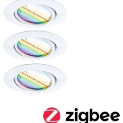 Upotettava LED-valaisin Paulmann Base Coin, 3kpl, Smart Home Zigbee 3.0, Ø90mm, himmennettävä, RGBW+, mattamusta