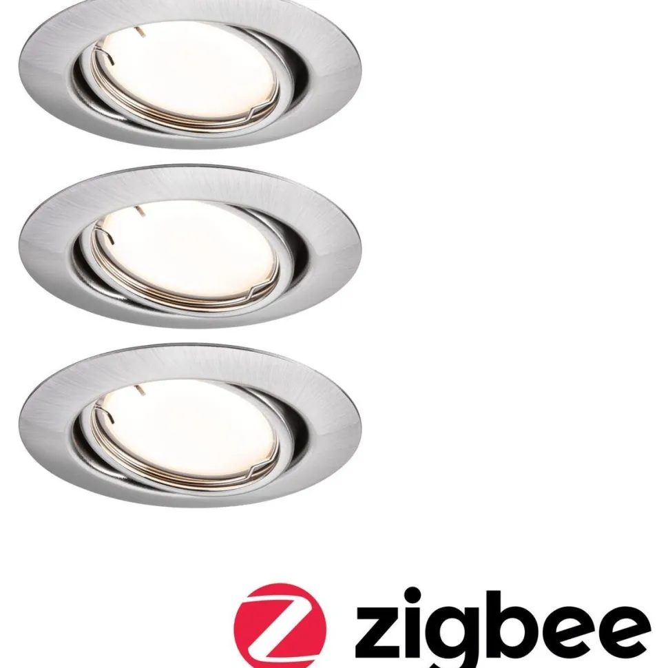 Upotettava LED-valaisin Paulmann Base Coin, 3kpl, Smart Home Zigbee 3.0, Ø90mm, himmennettävä, 3000K, mattamusta