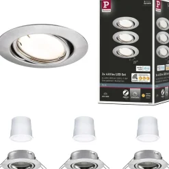 Upotettava LED-valaisin Paulmann Base Coin, 3kpl, Smart Home Zigbee 3.0, Ø90mm, himmennettävä, 3000K, mattamusta